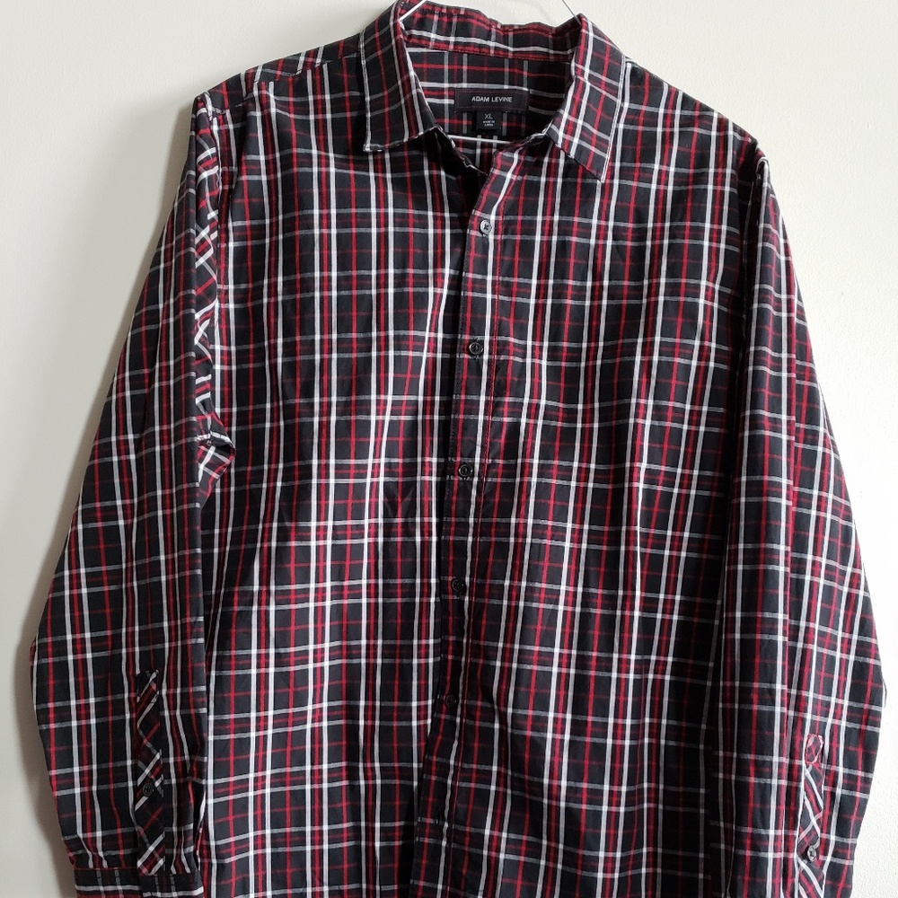 Adam Levine Collection Mens Plaid Shirt Size XL NE